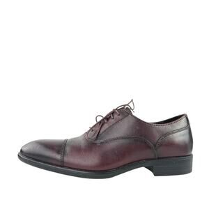 Vittorio Russo Irvin  Men's Red Black Leather Cap Toe Lace Up Oxford  Shoes Sz 8